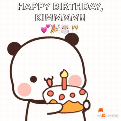 Panda Bear Holding Birthday Cake GIF
