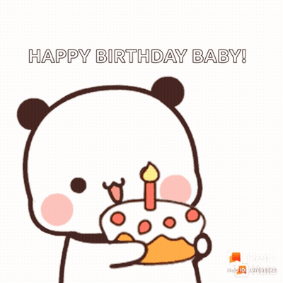 Panda Bear Holding Birthday Cake GIF