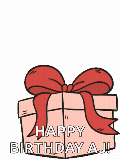 Panda Bear Holding Gift Box Saying Happy Birthday AJ GIF
