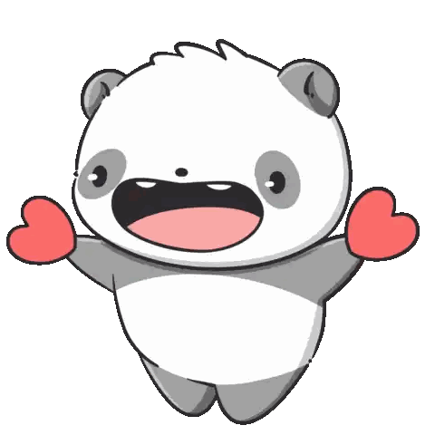Panda Bear Holding Heart Sticker