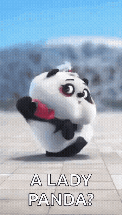Panda Bear Holding Red Heart Saying A Lady Panda? GIF