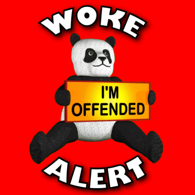 Panda Bear Holding Woke Alert Sign GIF