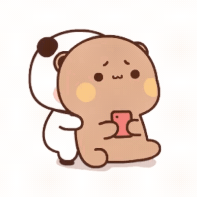 Panda Bear Hugging Another Holding Cell Phone GIF
