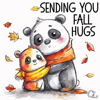 Panda Bear Hugging Another Panda Sending You Fall Hugs GIF