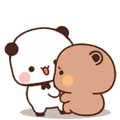 Panda Bear Hugging Brown Bear Sticker