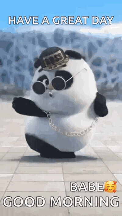 Panda Bear In Sunglasses Hat And Chain Dancing GIF