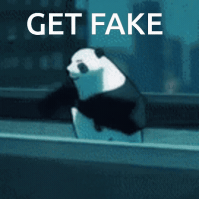 Panda Bear Looking Out Window Saying Get Fake GIF