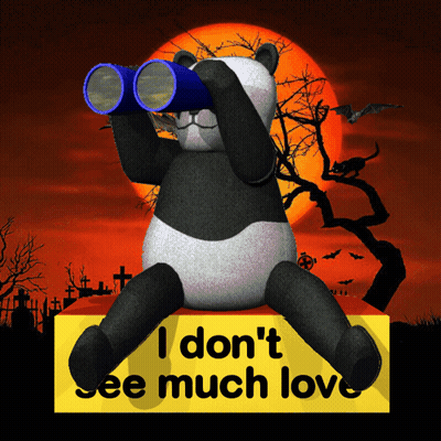 Panda Bear Looking Through Binoculars GIF