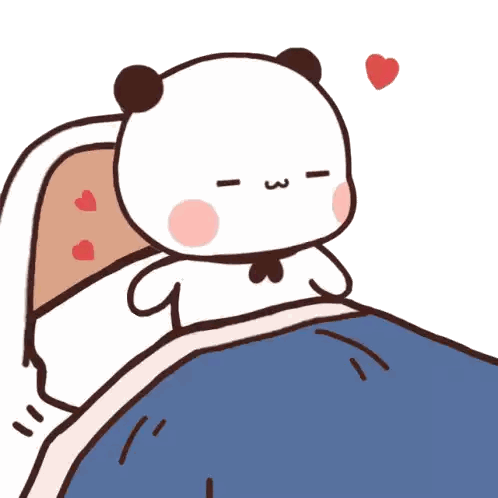 Panda Bear Lying In Bed Sticker