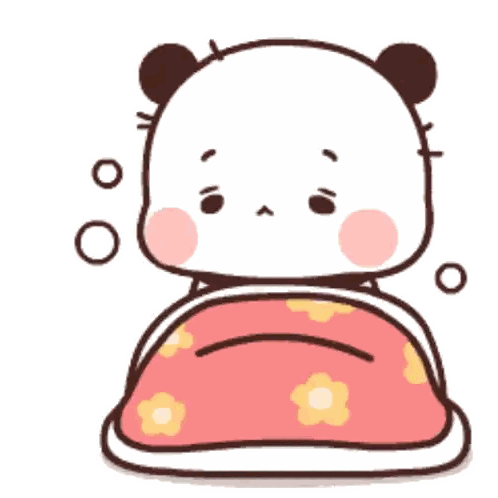 Panda Bear Lying In Bed With Pink Blanket Sticker