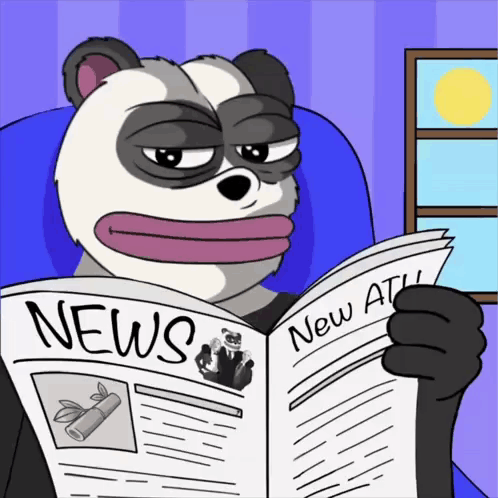 Panda Bear Reading Newspaper Saying News GIF