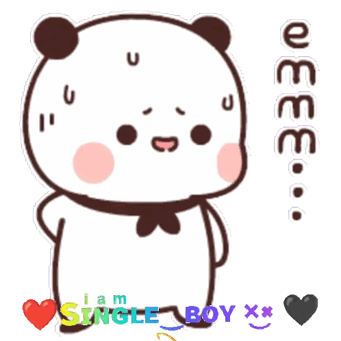 Panda Bear Saying I Am Single Boy Sticker