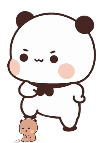Panda Bear Standing Next To Smaller Bear Sticker