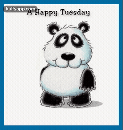 Panda Bear Standing On Blue Background From Me To You GIF