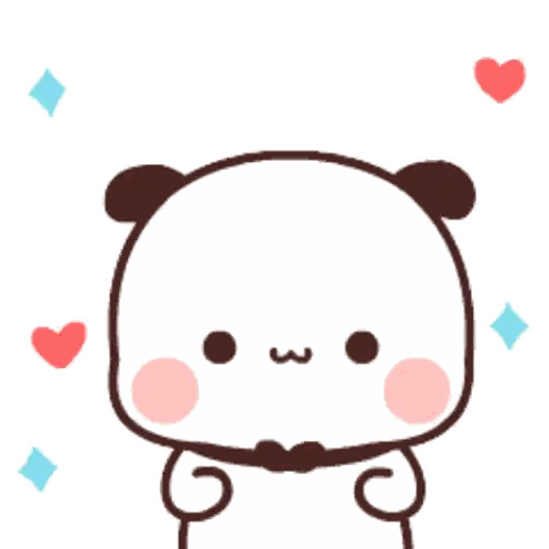 Panda Bear Surrounded By Hearts And Diamonds Sticker