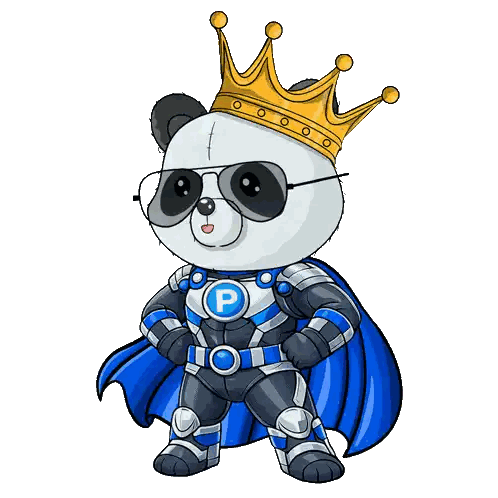 Panda Bear Wearing Crown And Cape Sticker