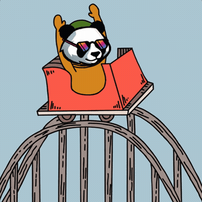 Panda Bear Wearing Sunglasses Reading Book GIF