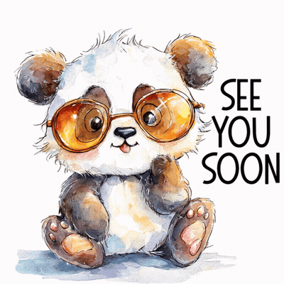 Panda Bear Wearing Sunglasses See You Soon GIF
