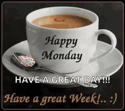 Panda Bear With Crown And Briefcase Saying Happy Monday GIF