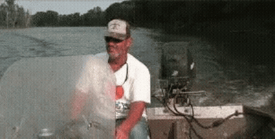 Panda Bear With Fishing Rod And Orange Juice In Boat GIF