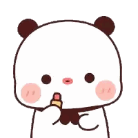 Panda Bear With Heart And Lipstick Sticker
