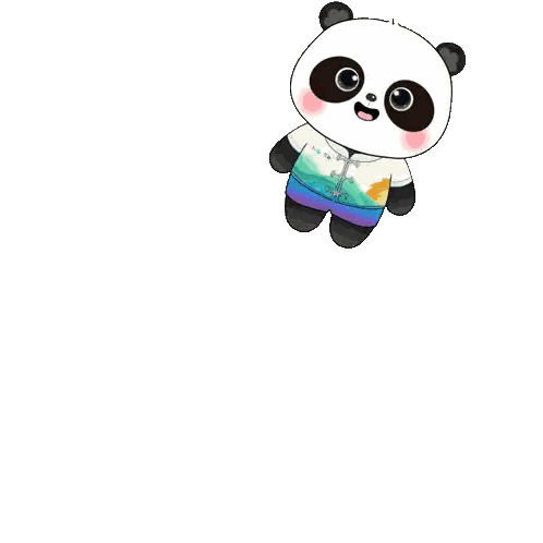 Panda Bear With Hearts Saying Thank You Sticker