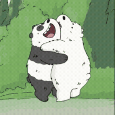 Panda Bears Hugging GIF