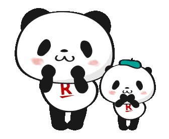 Panda Bears With R On Chests Sticker