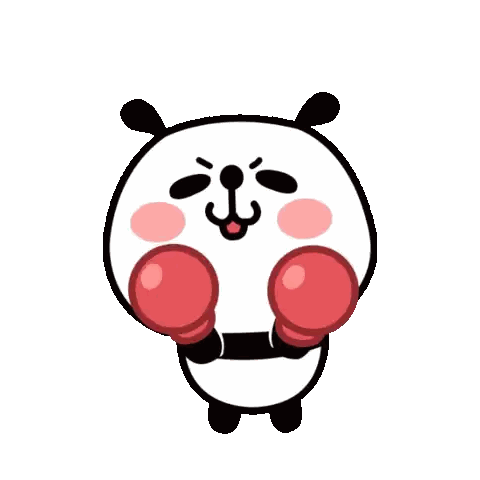 Panda Blowing Bubble With Boxing Gloves Sticker
