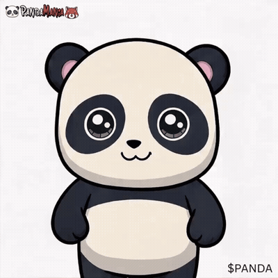 Panda Blowing Kiss With Word Panda GIF