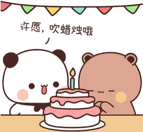 Panda Blowing Out Birthday Candle Sticker