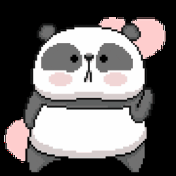 Panda Dance Pixel Cartoon