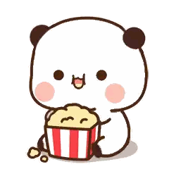Panda Eating Popcorn From Striped Bucket Sticker