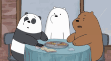 Panda Grizzly Ice Bear Pretend Smile Pizza GIF