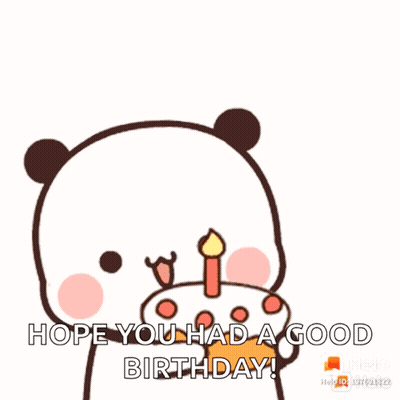 Panda Holding Birthday Cake With Candle GIF