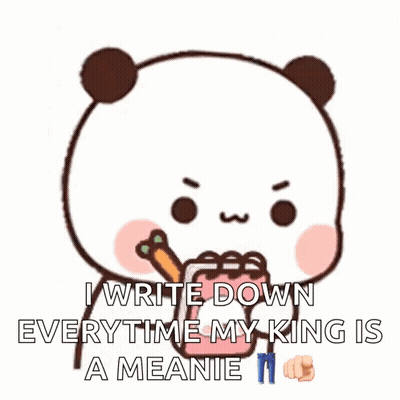 Panda Holding Carrot Saying Meanie GIF