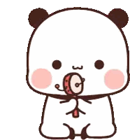 Panda Holding Clock In Mouth Sticker