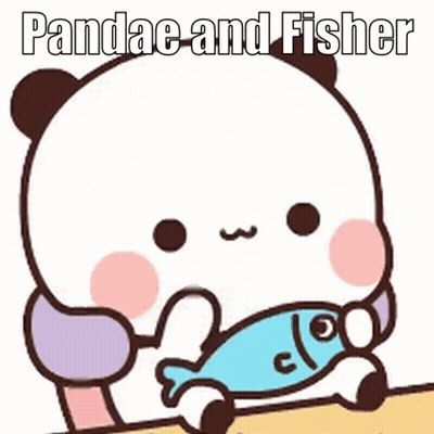 Panda Holding Fish Says Pandae And Fisher GIF