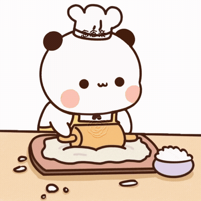 Panda In Chef Hat Rolling Dough GIF