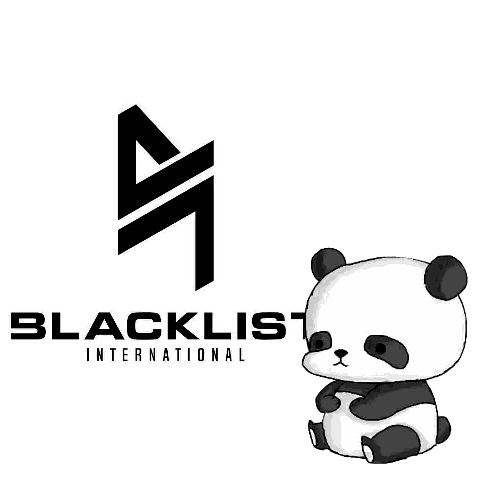 Panda In Front Of Blacklist Logo Sticker