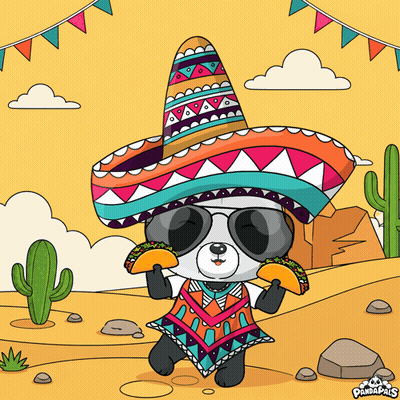 Panda In Sombrero And Sunglasses GIF