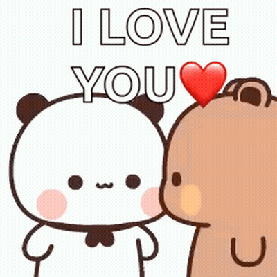 Panda Kissing Brown Bear With Heart