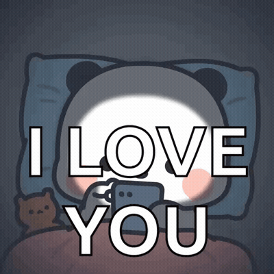 Panda Lying In Bed Saying I Love You GIF