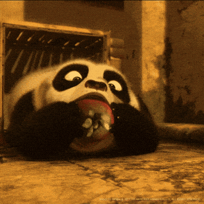 Panda Lying On Ground Eating Donut GIF