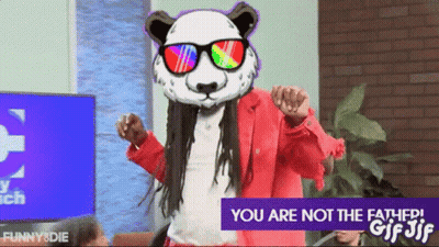 Panda Red Jacket Sunglasses Says You're Not Father GIF