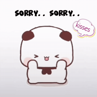 Panda Saying Sorry Next To Kisses Speech Bubble GIF