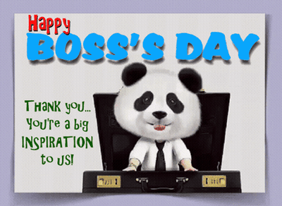 Panda Sitting In Suitcase Happy Boss's Day GIF