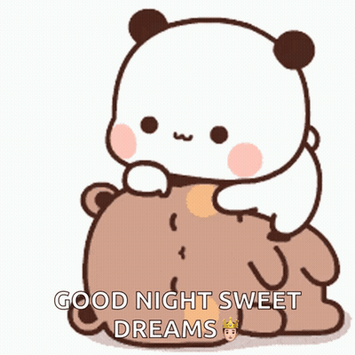 Panda Sitting On Brown Bear Good Night GIF