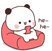 Panda Sitting On Red Bean Bag Sticker