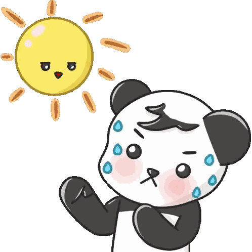 Panda Sweating Next To Sun Sticker